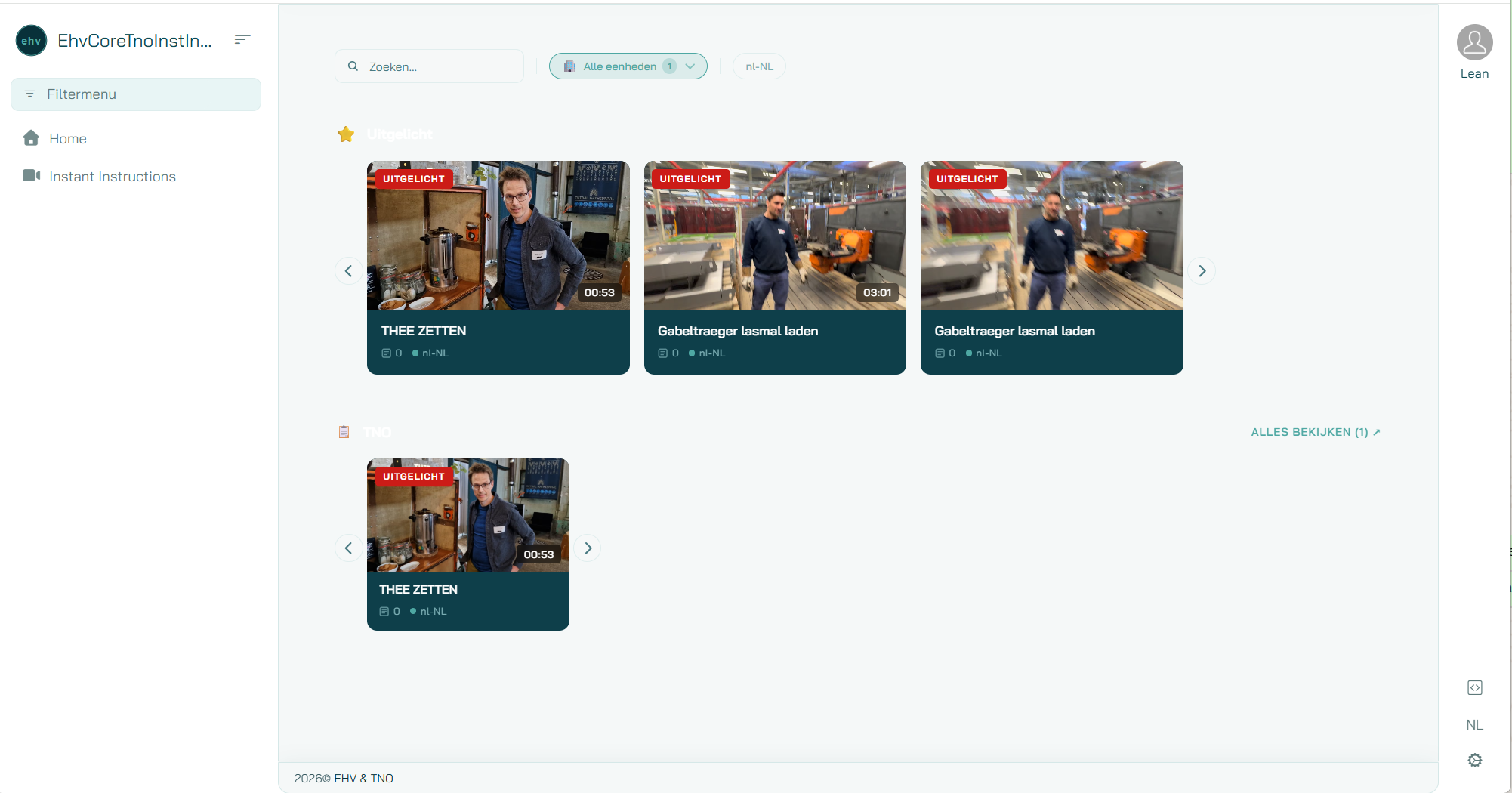 Publieke Instant Instructions pagina met video en stapsgewijze instructies